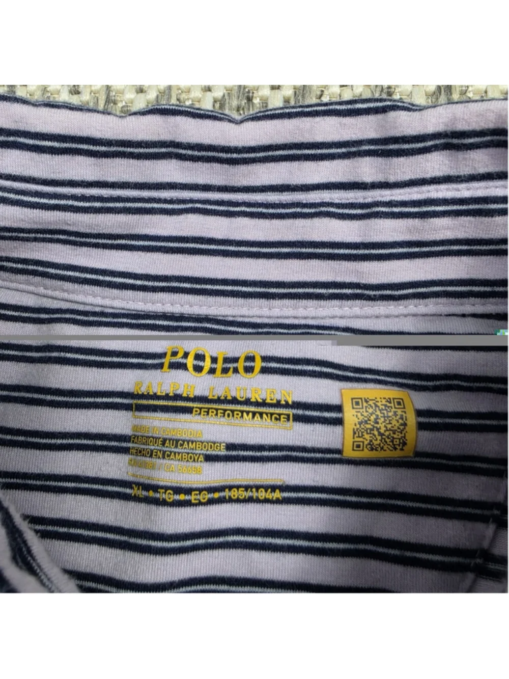 Polo Ralph Lauren Performance Polo Shirt Men’s XL Striped Pocket Stretch Golf
